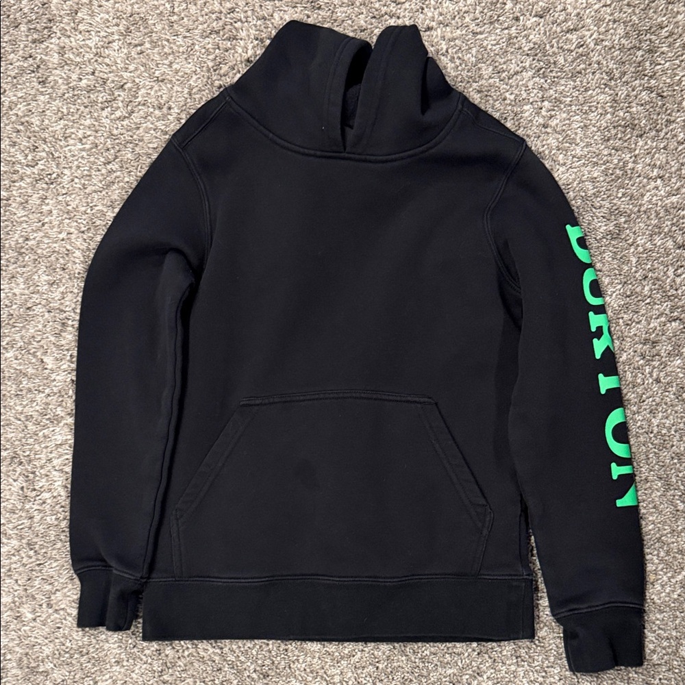 Burton Kids Black Hoodie with Bold Green Lettering